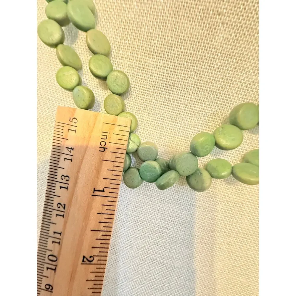 Vintage Double Strand Green Stone Bead Necklace 20”